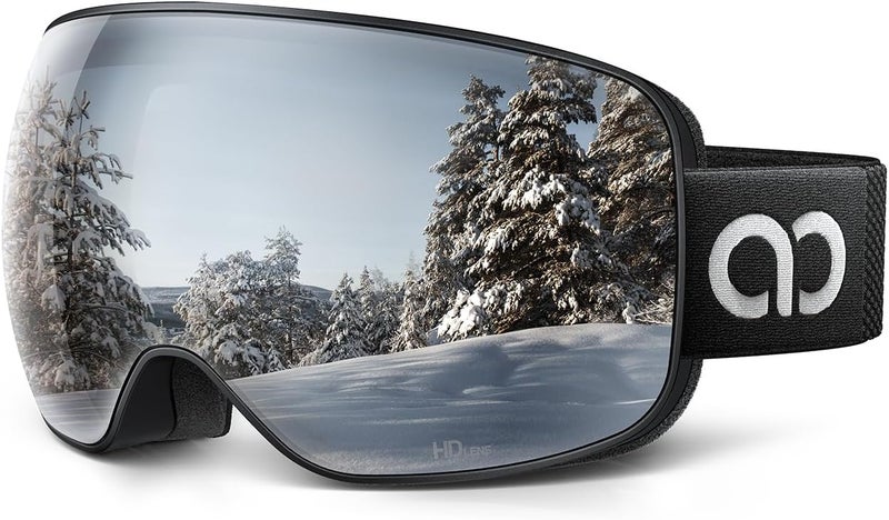 Lamicall Ski Goggles with 3X Anti-Fog - 100% UV Protection Spherical Lens, OTG for Skiing, Snowboard, Snowmobile, Men, Women - Image 1